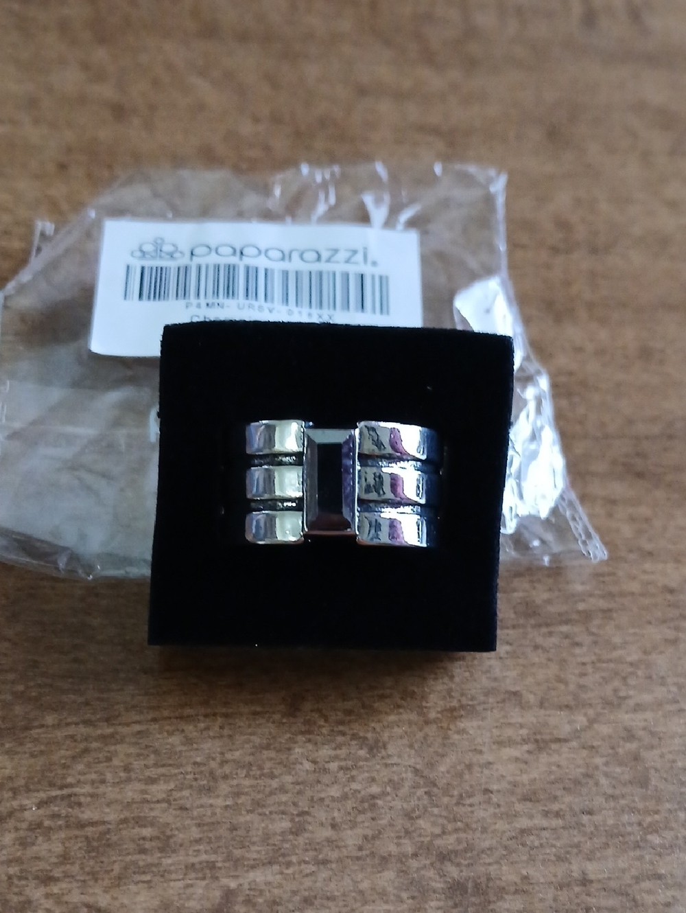 Paparazzi Mens Shiny Silver Multi-Band Ring
